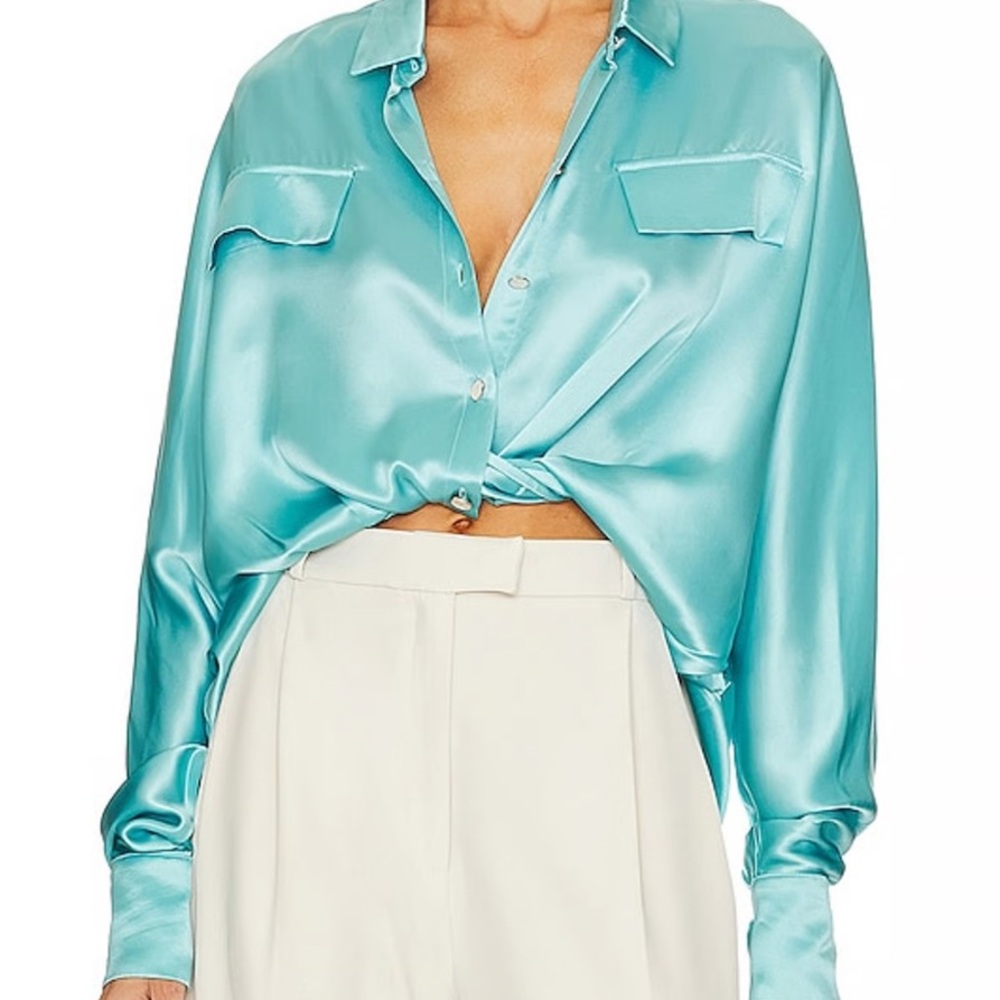 Celeste Shirt Blouse in Cyan